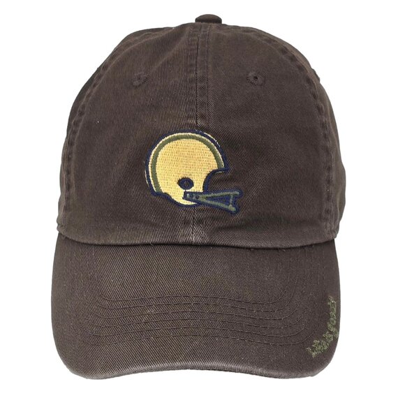 Life Is Good Hat - Brown Football Helmet Embroidered Slouch Baseball Dad Cap - Picture 2 of 5